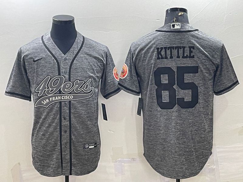 Men San Francisco 49ers 85 Kittle Grey hemp ash 2022 Nike Co branded NFL Jersey